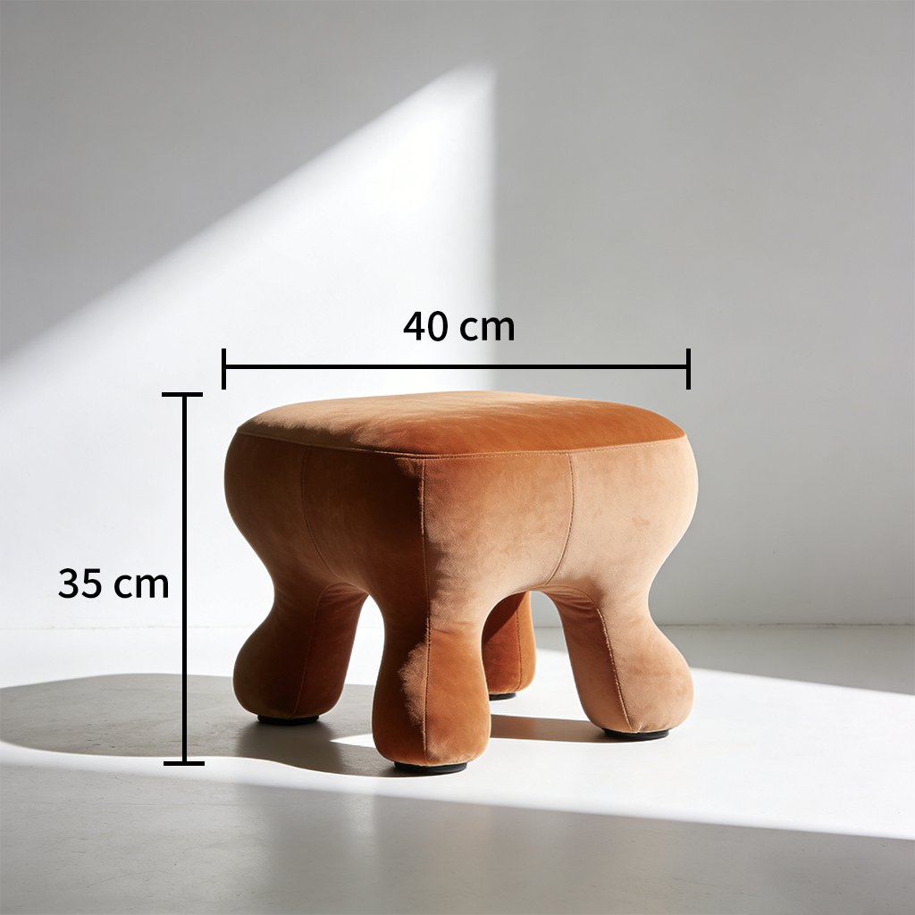 Ottoman used as extra seat in home office