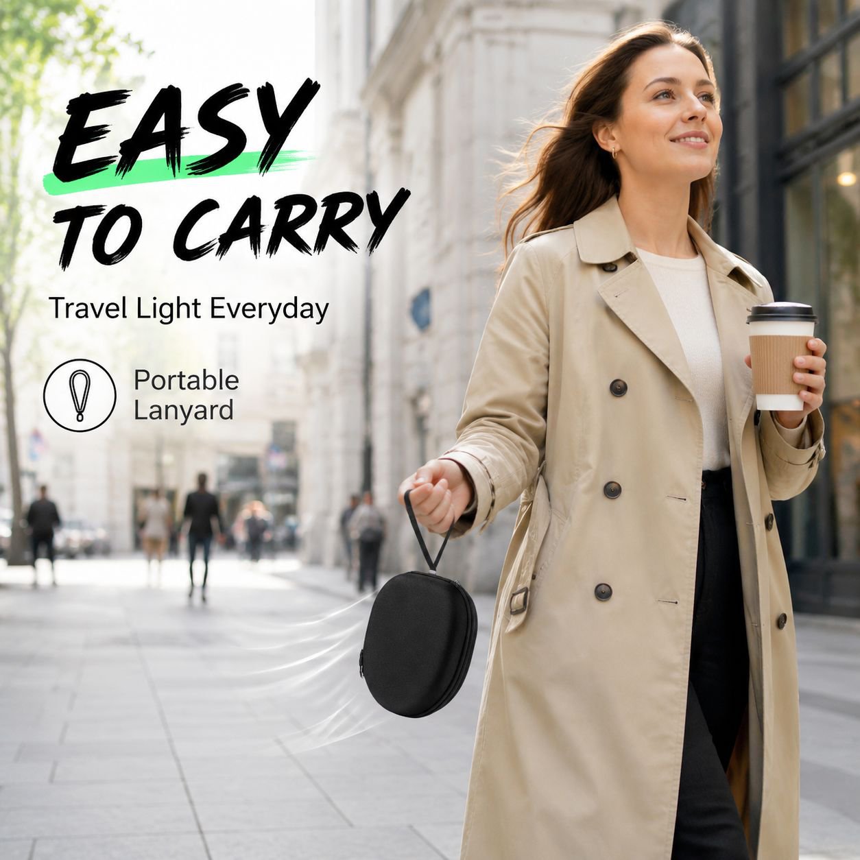 Universal Over-Ear Headphone Storage Case, Portable Shockproof Hard Shell Bag