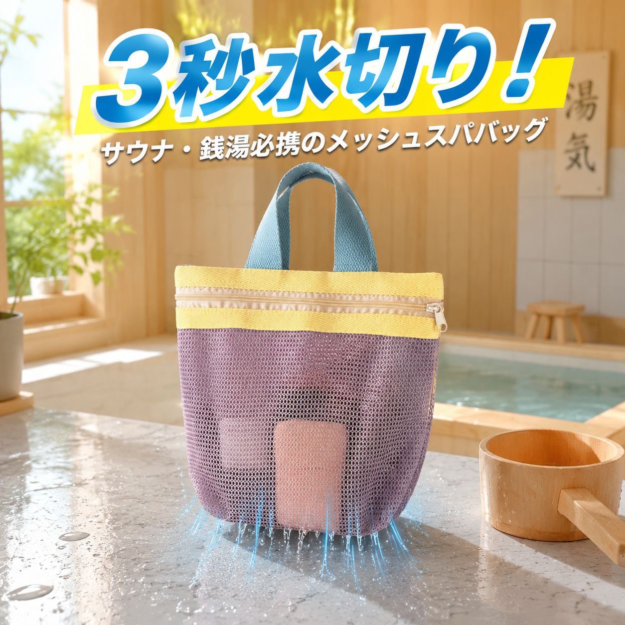 バスルーム排水メッシュ洗面バッグ 旅行ジム収納ハンドバッグ
