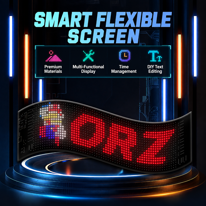 LED flexible display screen, APP Bluetooth vehicle display, advertising screen, full-color smart car
