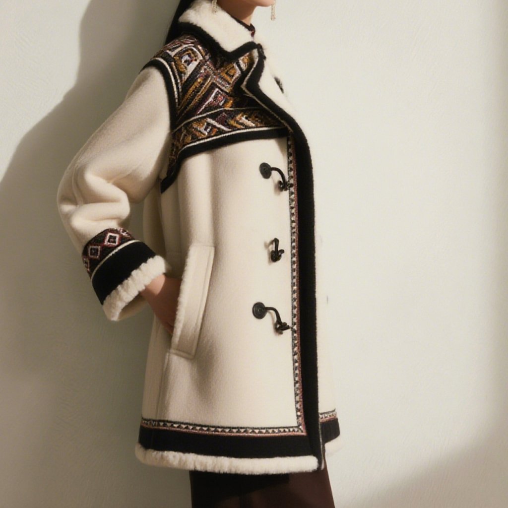 여성 겨울 울 코트 전체 이미지