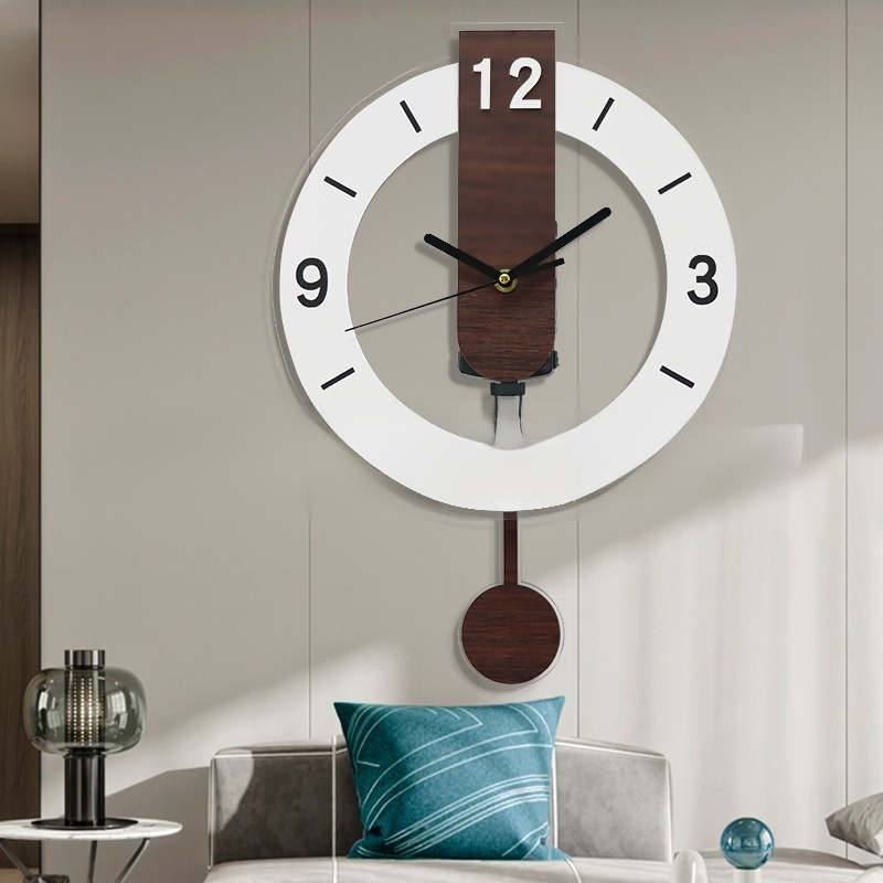 Bedroom Decorative Swing Clock Wall Clock Home Woodgrain Mute Living Room Decoration