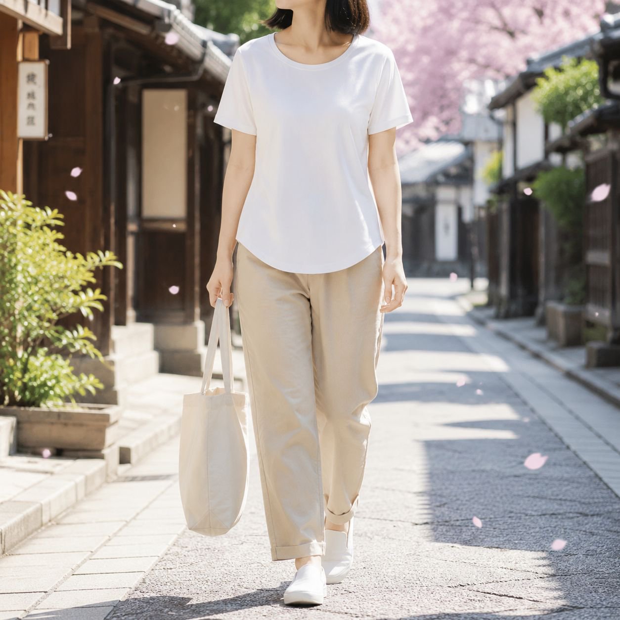 ワイドスリーブTシャツ サイドシルエット