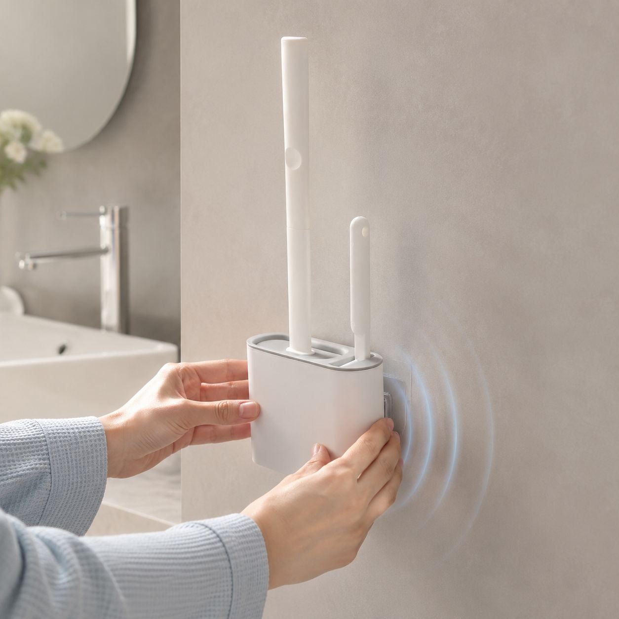 Modern design toilet brush set for bathroom