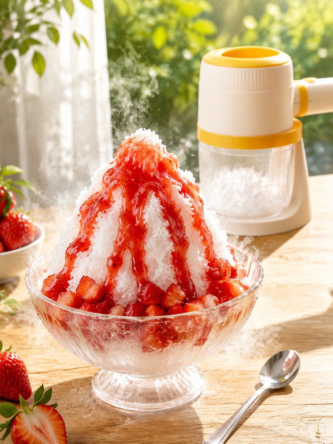 Electric ice shaver and smoothie maker for home use