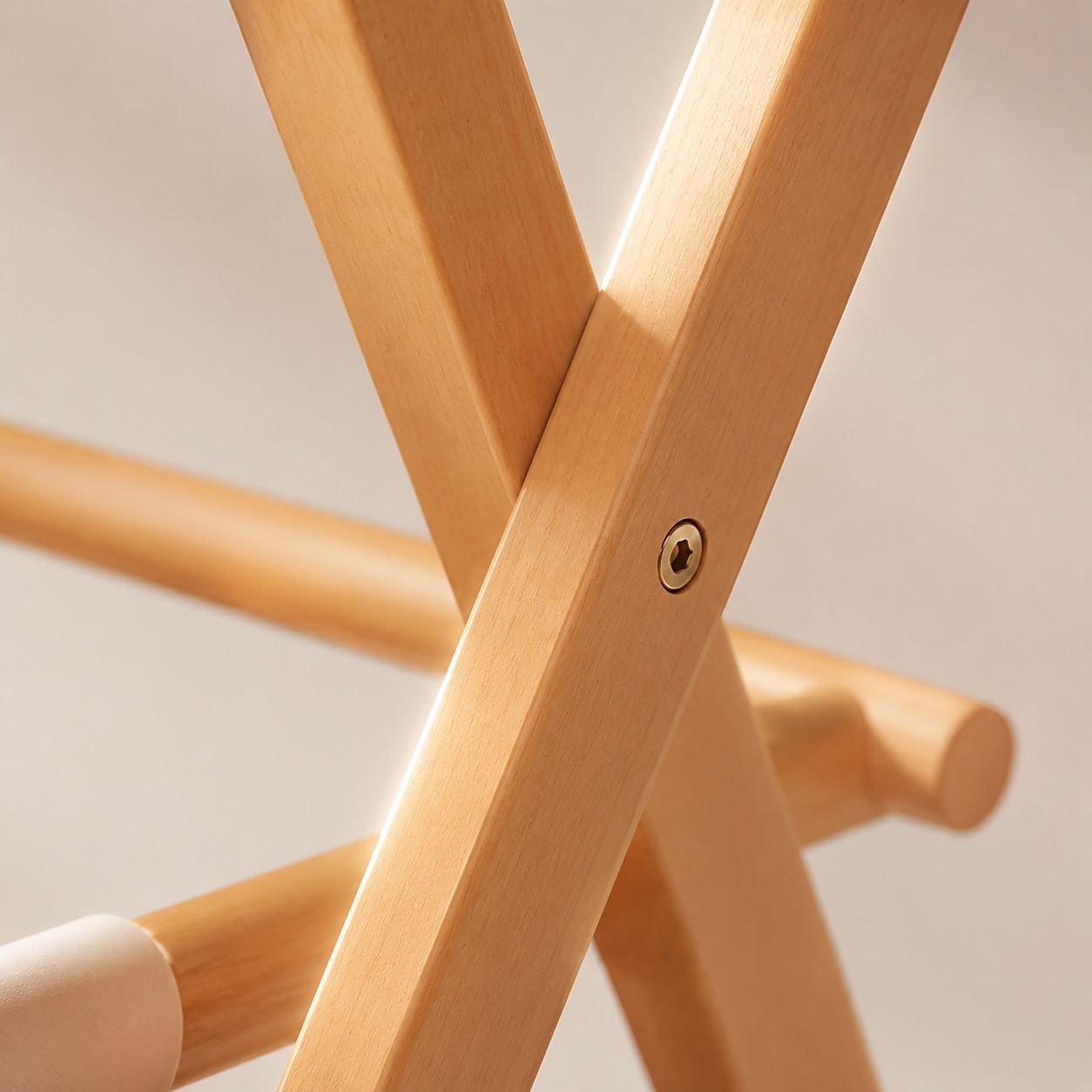 Foldable bamboo clothes rack for small spaces