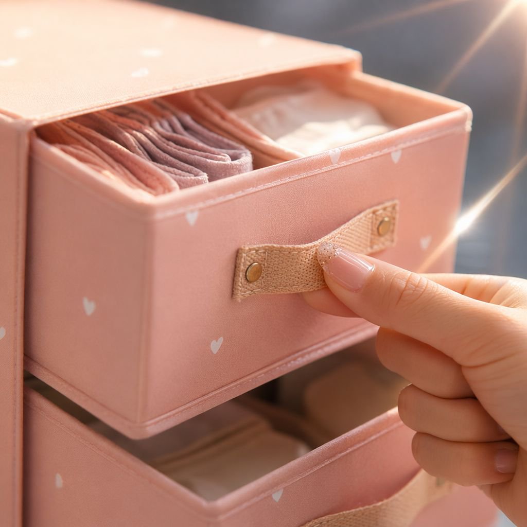 軽量で持ち運びしやすい布製収納ボックス