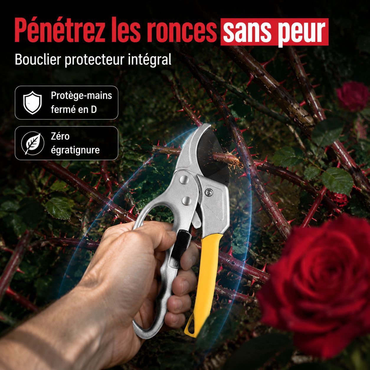 Sécateur en acier inoxydable