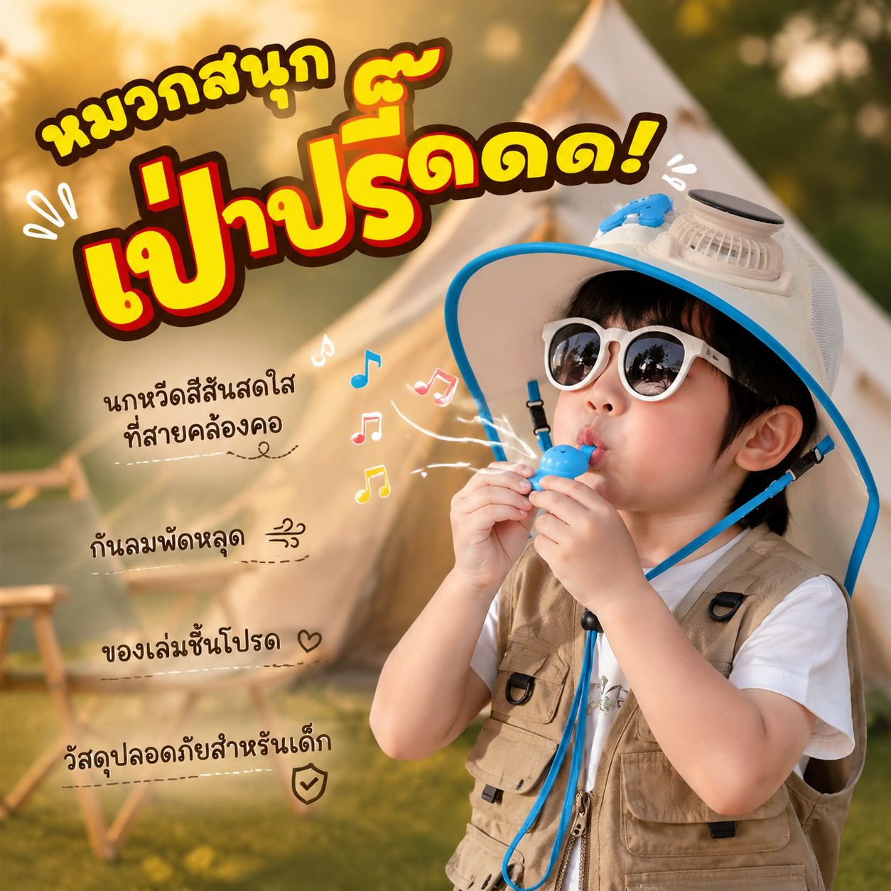 หมวกปีกกว้างตาข่ายระบายอากาศหมวกกันแดดพร้อมพัดลมโซลาร์เซลล์สำหรับเด็ก