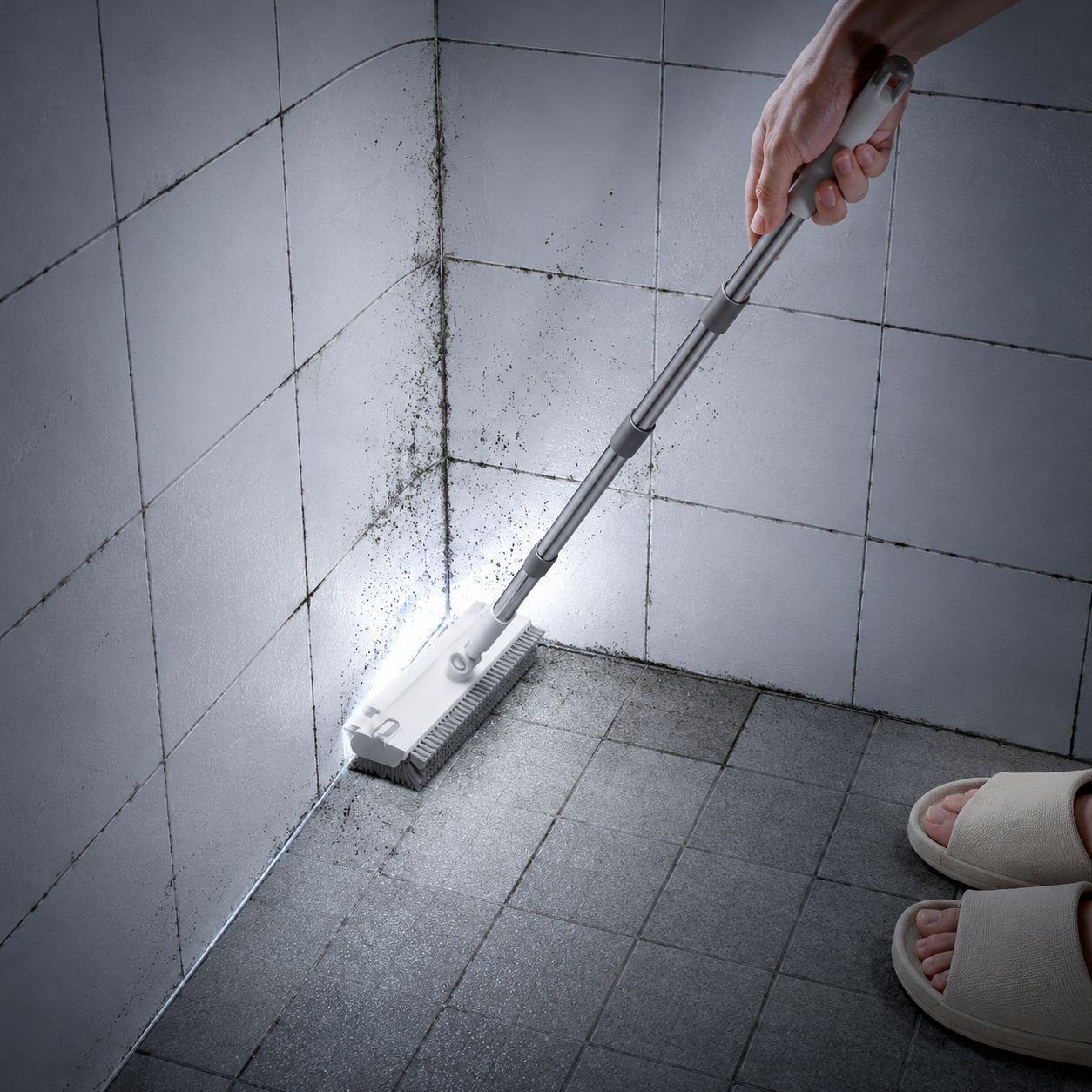 V-Shaped Floor Brush cleaning under furniture