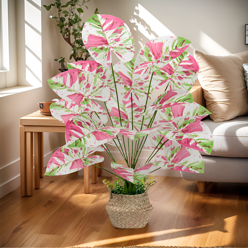 인테리어용 인조 타로잎 플랜트 거실 정원 소품