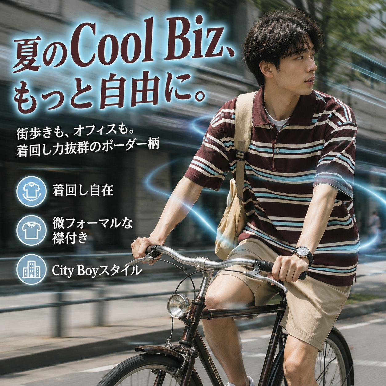 2025年春夏新作メンズバイカラーストライププルオーバー半袖トップス