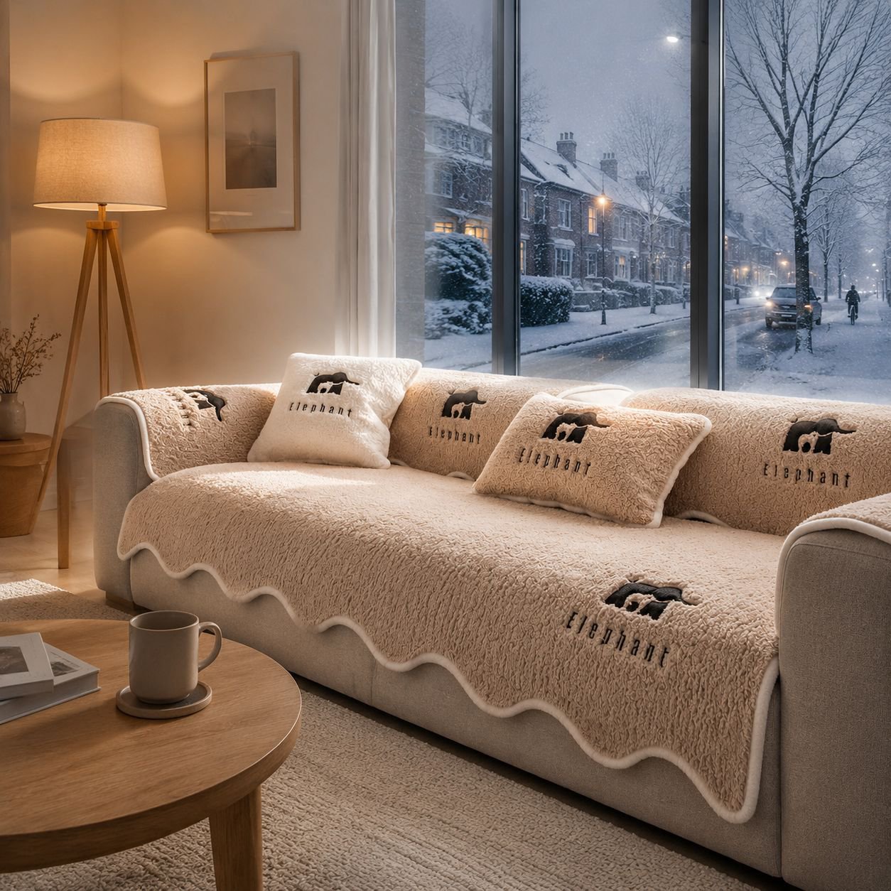 Easy-to-install elastic sofa mat