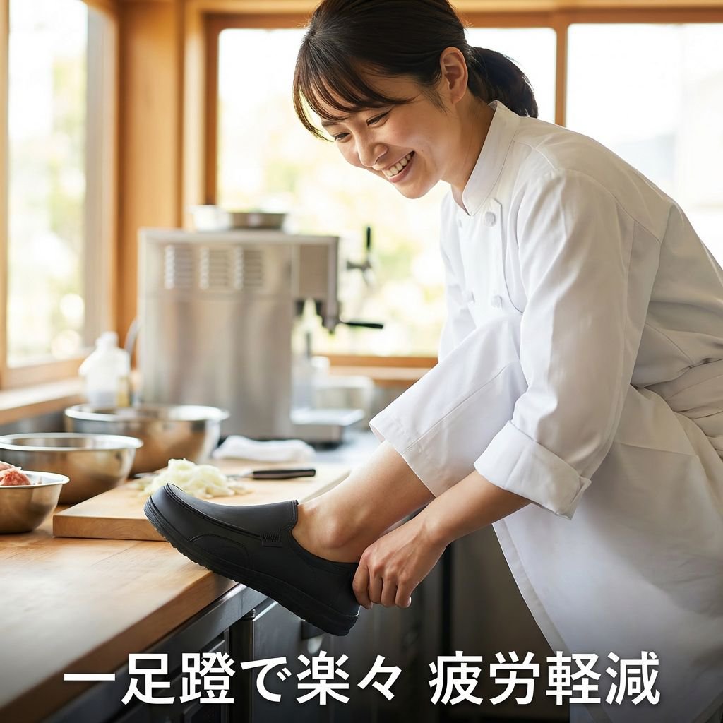 ブラック滑り止め作業靴