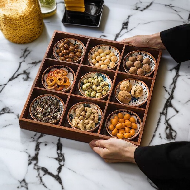 木質九宮格ドライフルーツ収納ボックス