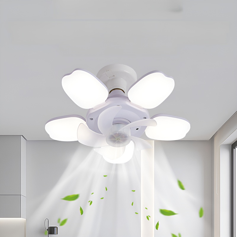 북유럽 스타일 접이식 5엽 천장 선풍기 조명