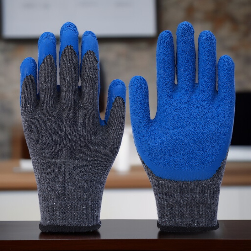 滑り止めと耐摩耗性に優れた建設用浸漬手袋