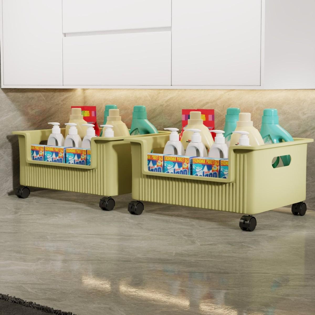 Bathroom cabinet under the shelf toilet sink movable laundry detergent rack balcony washing machine 