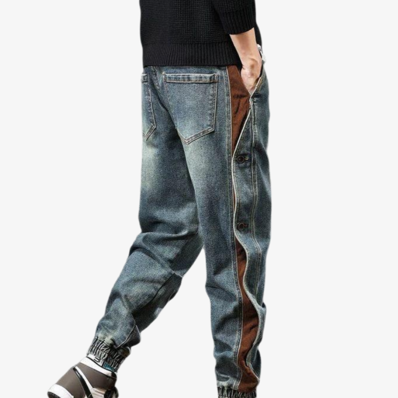 2025年秋ファッションブランドパッチワークパンツ細部