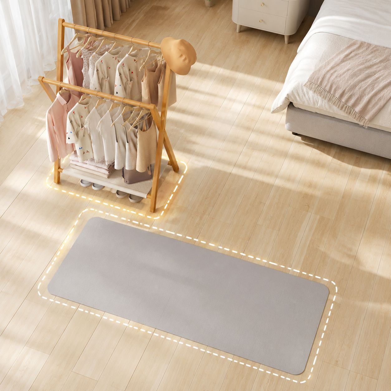 Portable bamboo wardrobe organizer