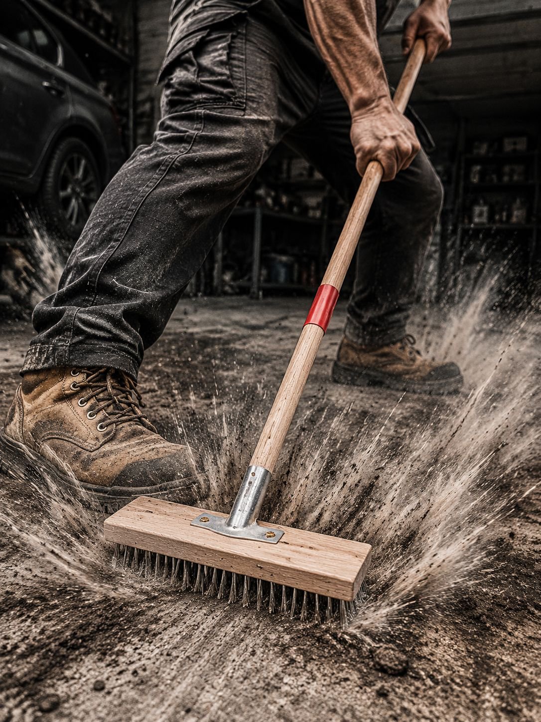 Lightweight and versatile long handle cleaning brush
