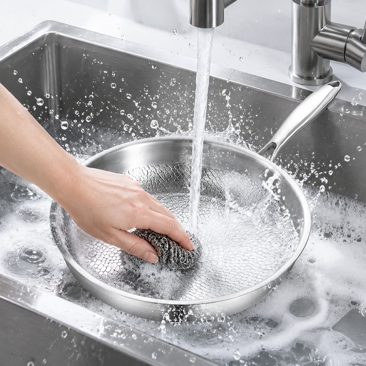Uncoated Non-stick Frying Pan