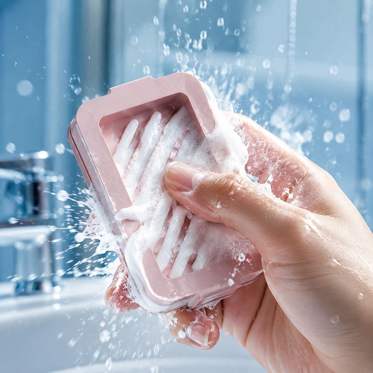 Durable mesh soap holder for bathroom use