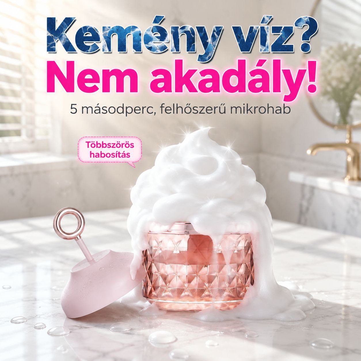 Többfunkciós samponhabosító, arctisztító pohár