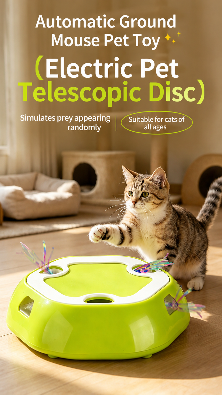 Electric retractable cat toy with multi-hole design