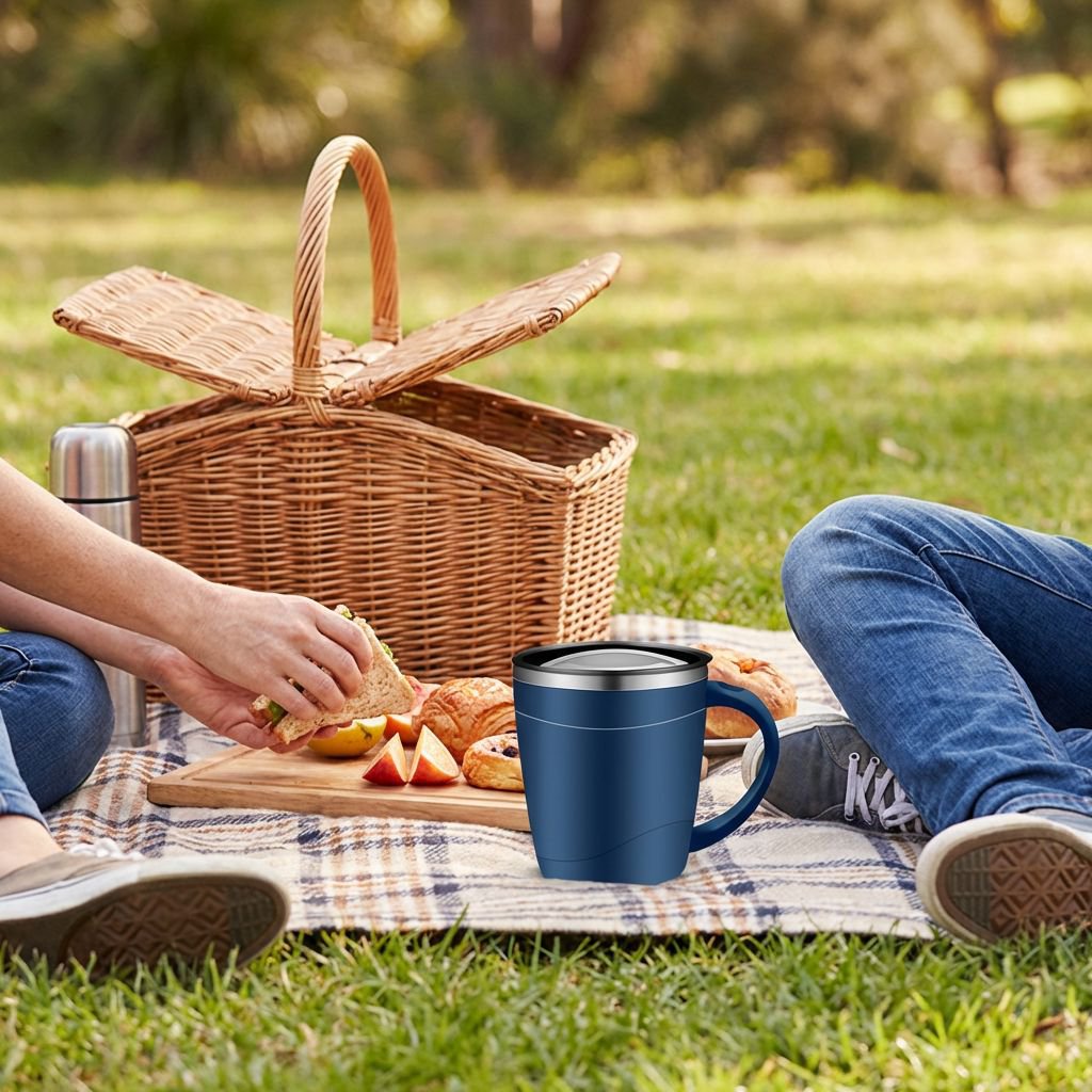 뚜껑이 있는 스테인리스 스틸 커피잔