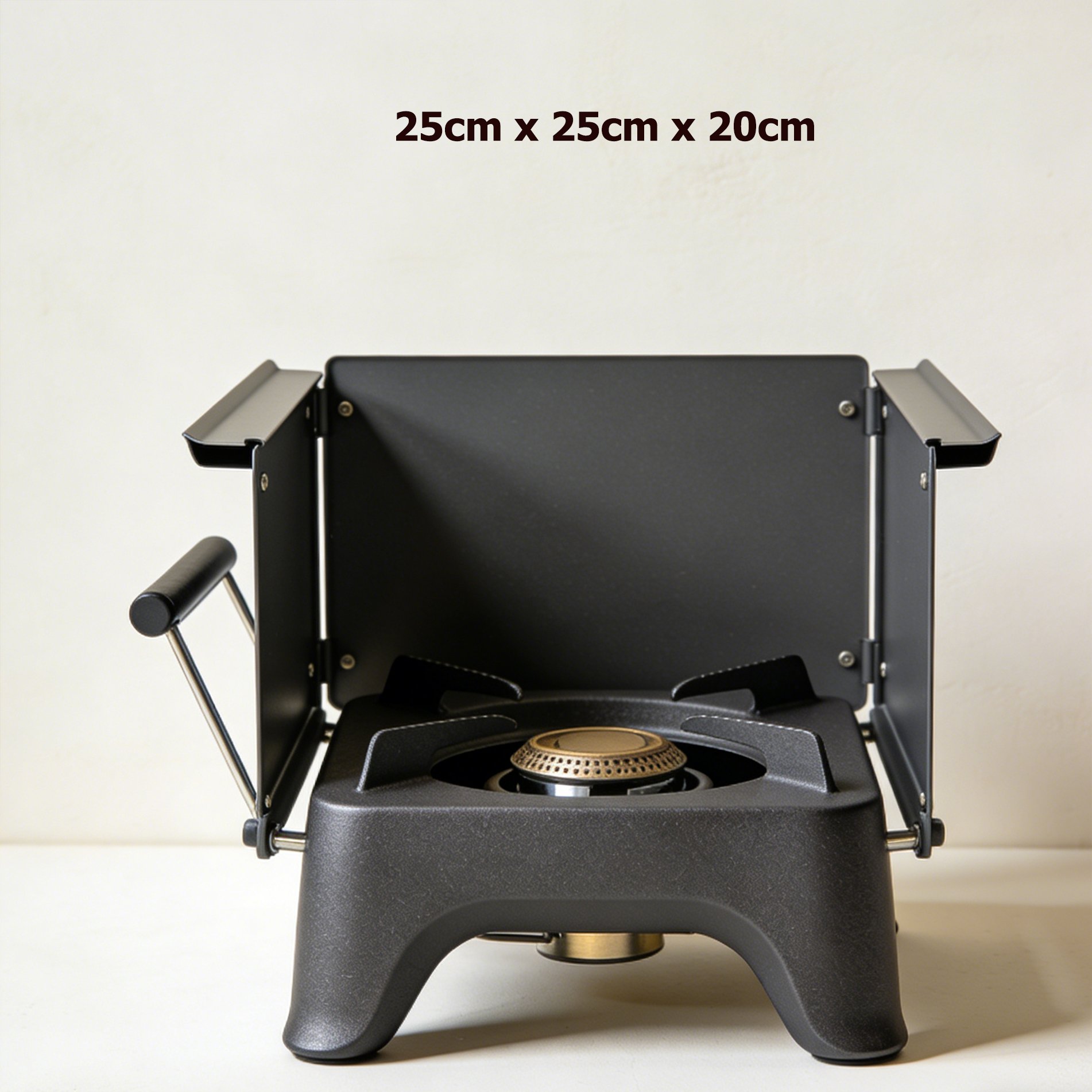 アウトドアで使用中のスクエアポータブルコンロ