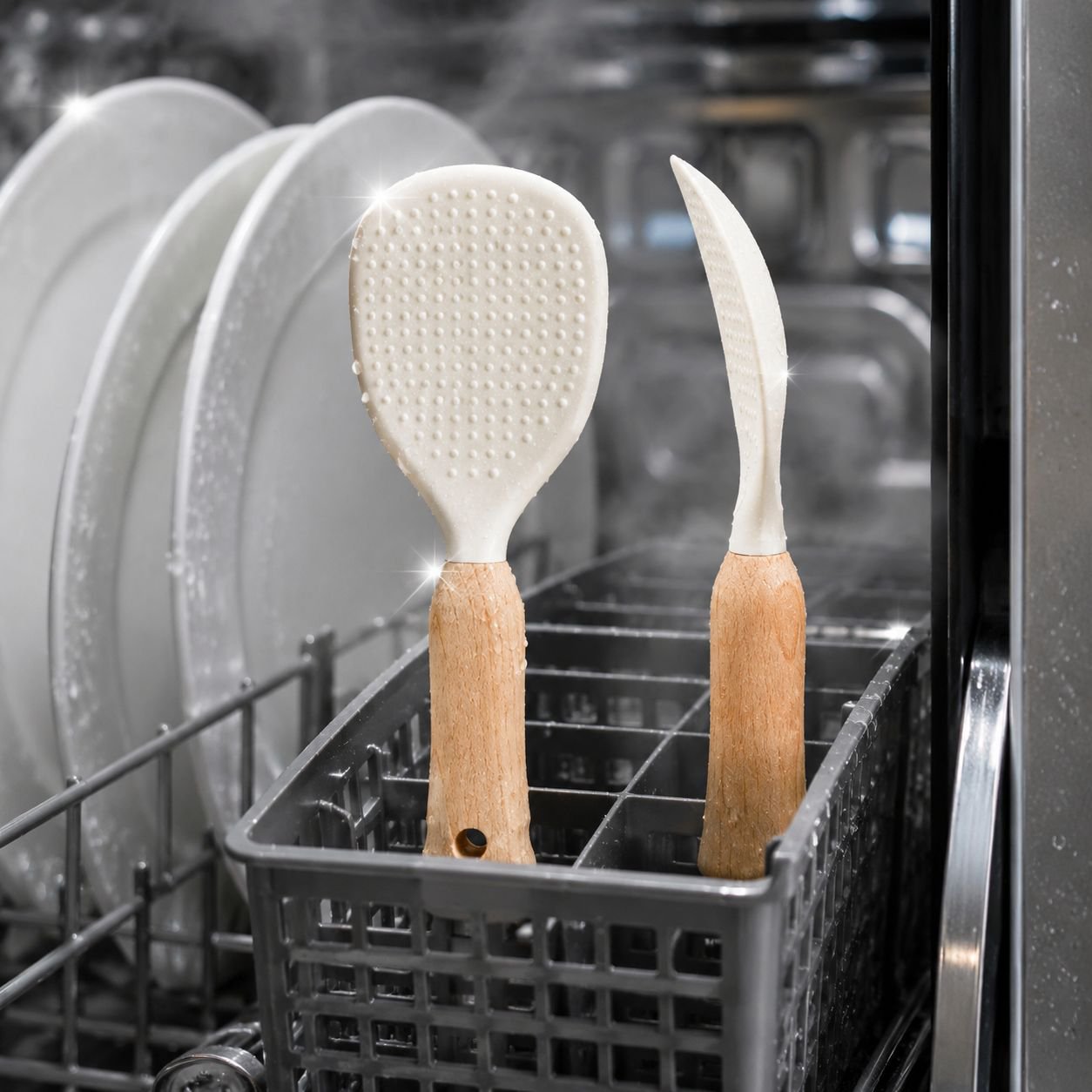 Non-scratch eco kitchen spoon in stylish design