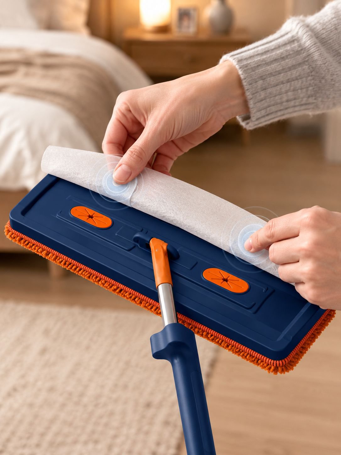 Effortless floor cleaning with lazy flat mop