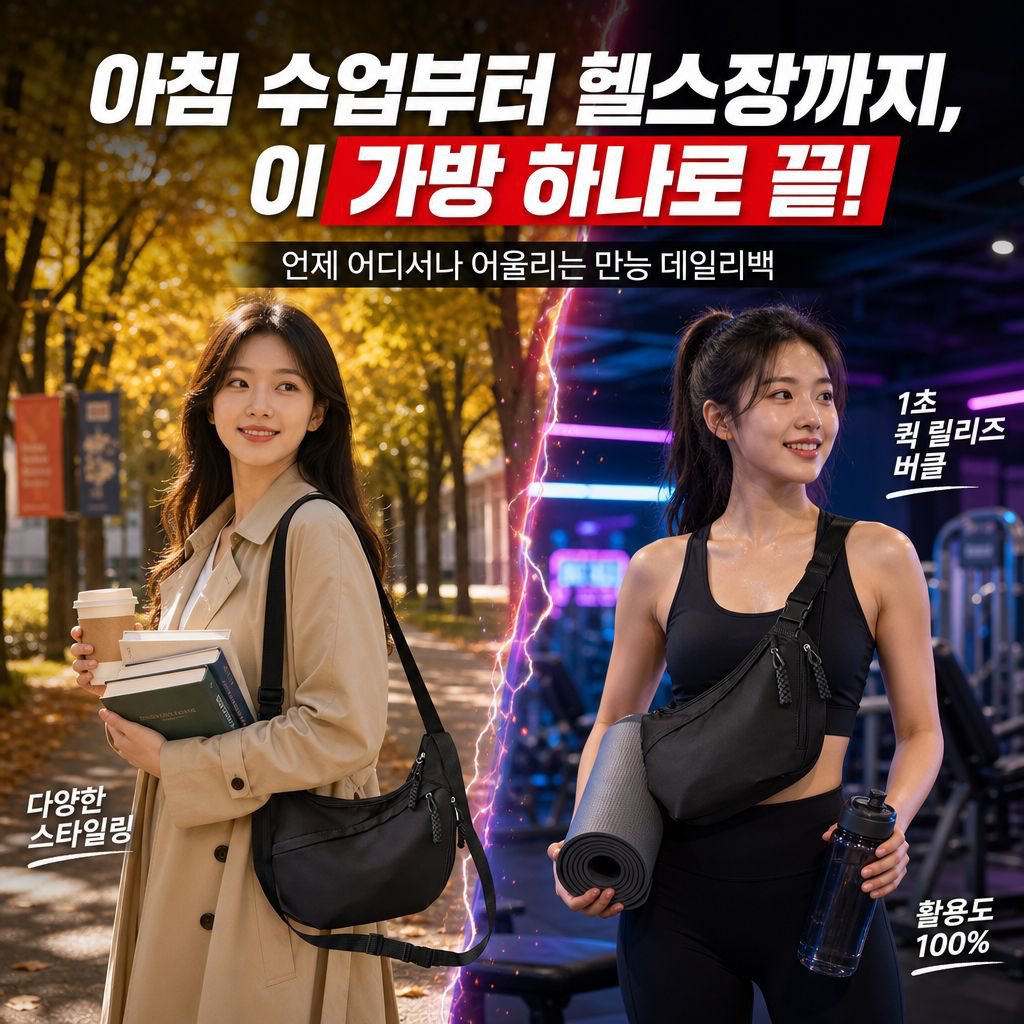 가볍고 대용량 학생용 숄더백