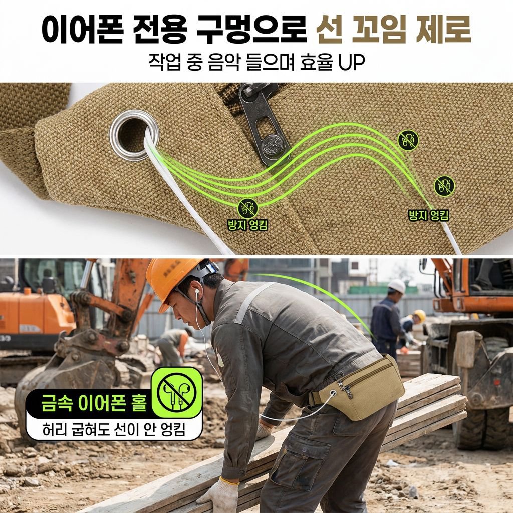 아웃도어 스포츠 남성 캔버스 허리 가방, 러닝, 등산, 공사장, 노점용