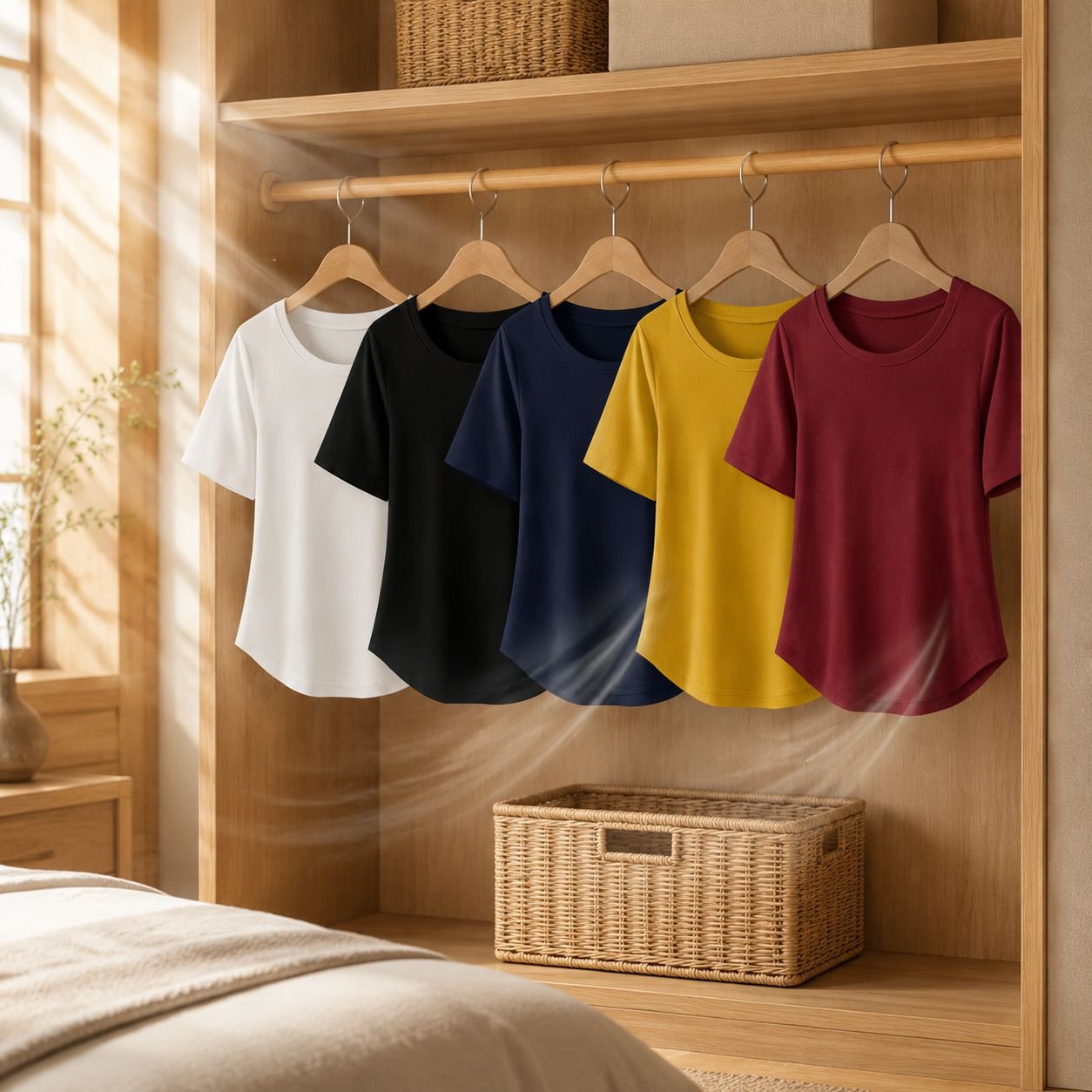 おしゃれなUネックレディースTシャツ ディテール