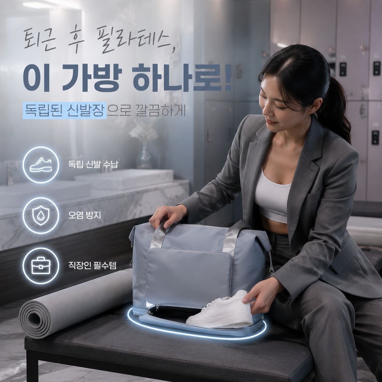 젖은 것과 마른 것 분리 피트니스백, 접이식 방수 짐 가방, 여행용 토트백