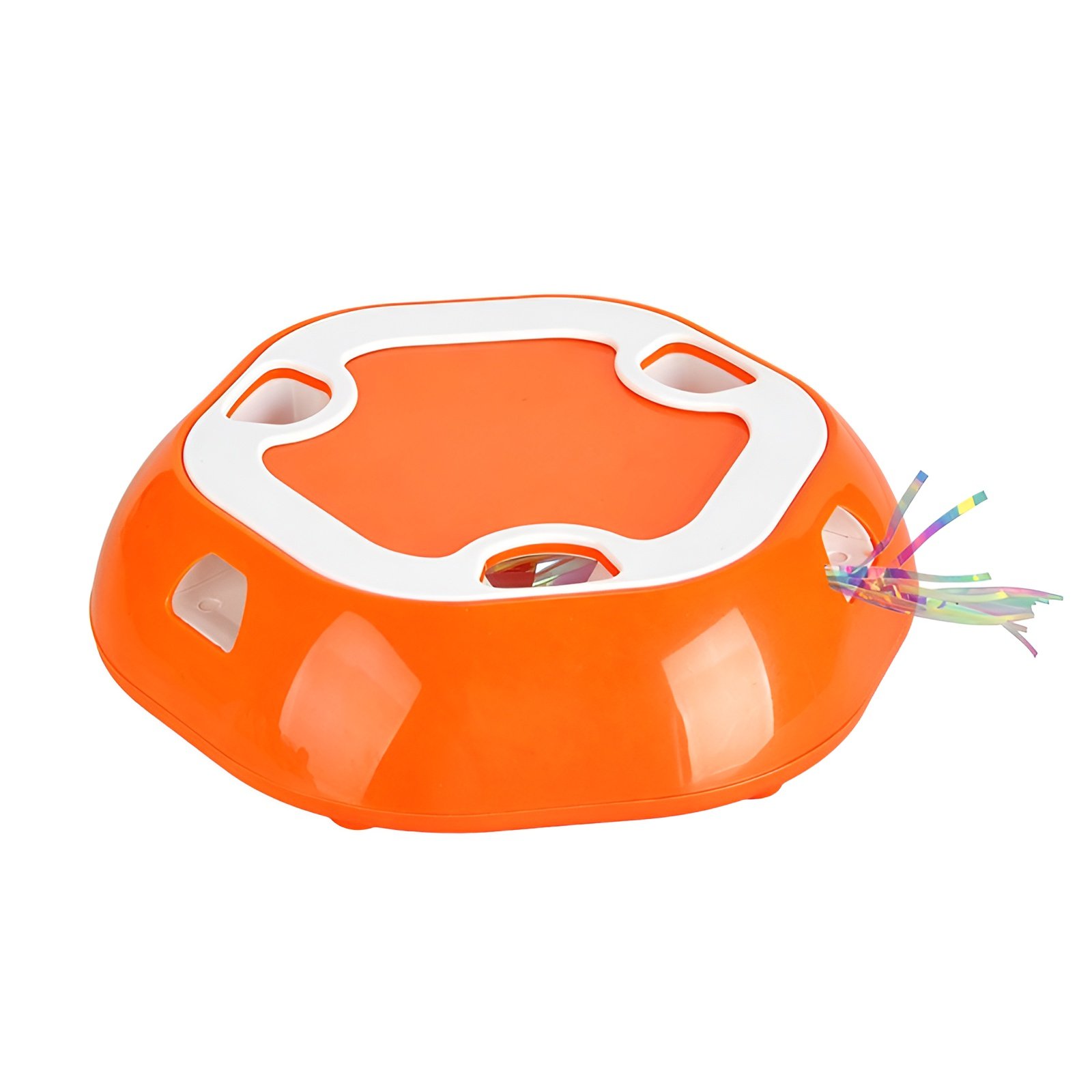 Electric retractable pet toy for cats, a multi-hole retractable toy for cats to play with and reliev