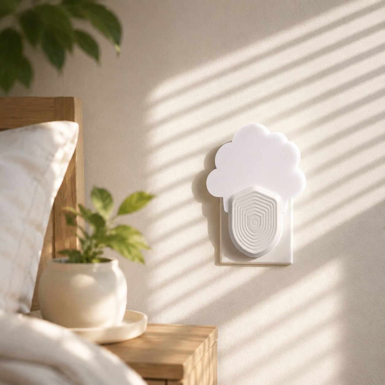 Cloud-shaped Blue Light Silent Mosquito Killer Lamp on table