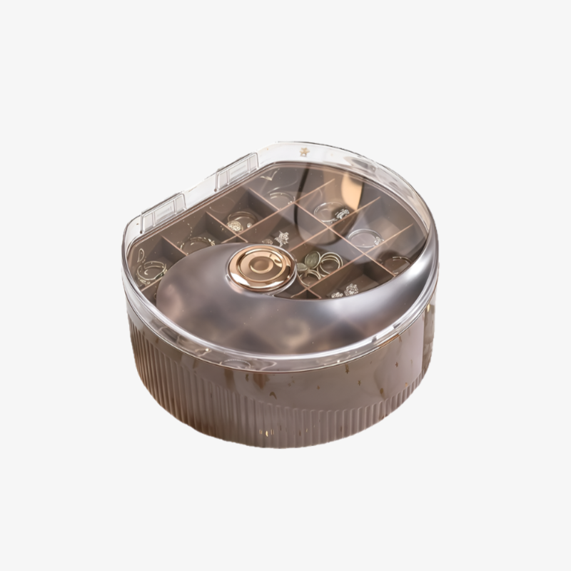 便利な仕切り付き二層ジュエリーボックス