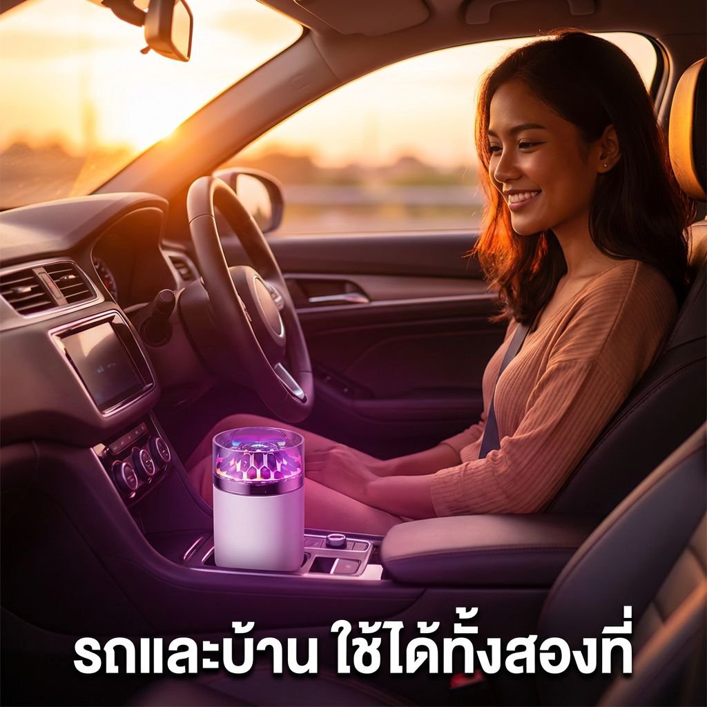 เครื่องพ่นไอน้ำอโรม่าไฟเจ็ดสี ใช้ได้ทั้งห้องนอนและออฟฟิศ