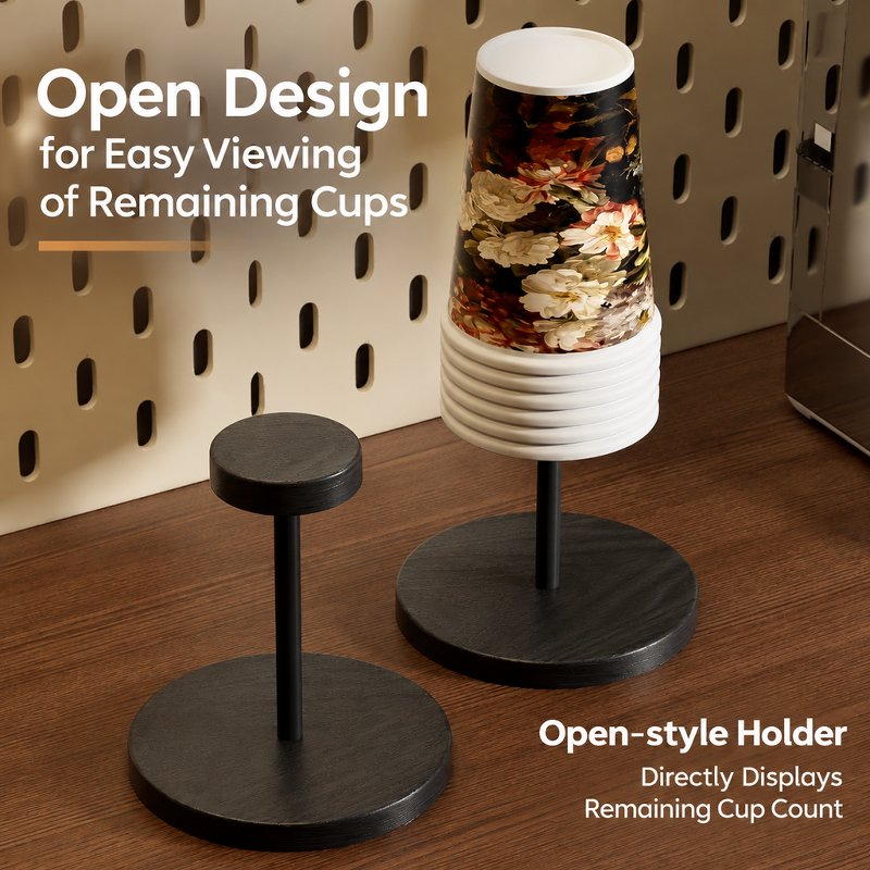 New Year's Style Walnut Color Paper Cup Holder, High-Value Paper Cup Holder, Solid Wood Cup Re