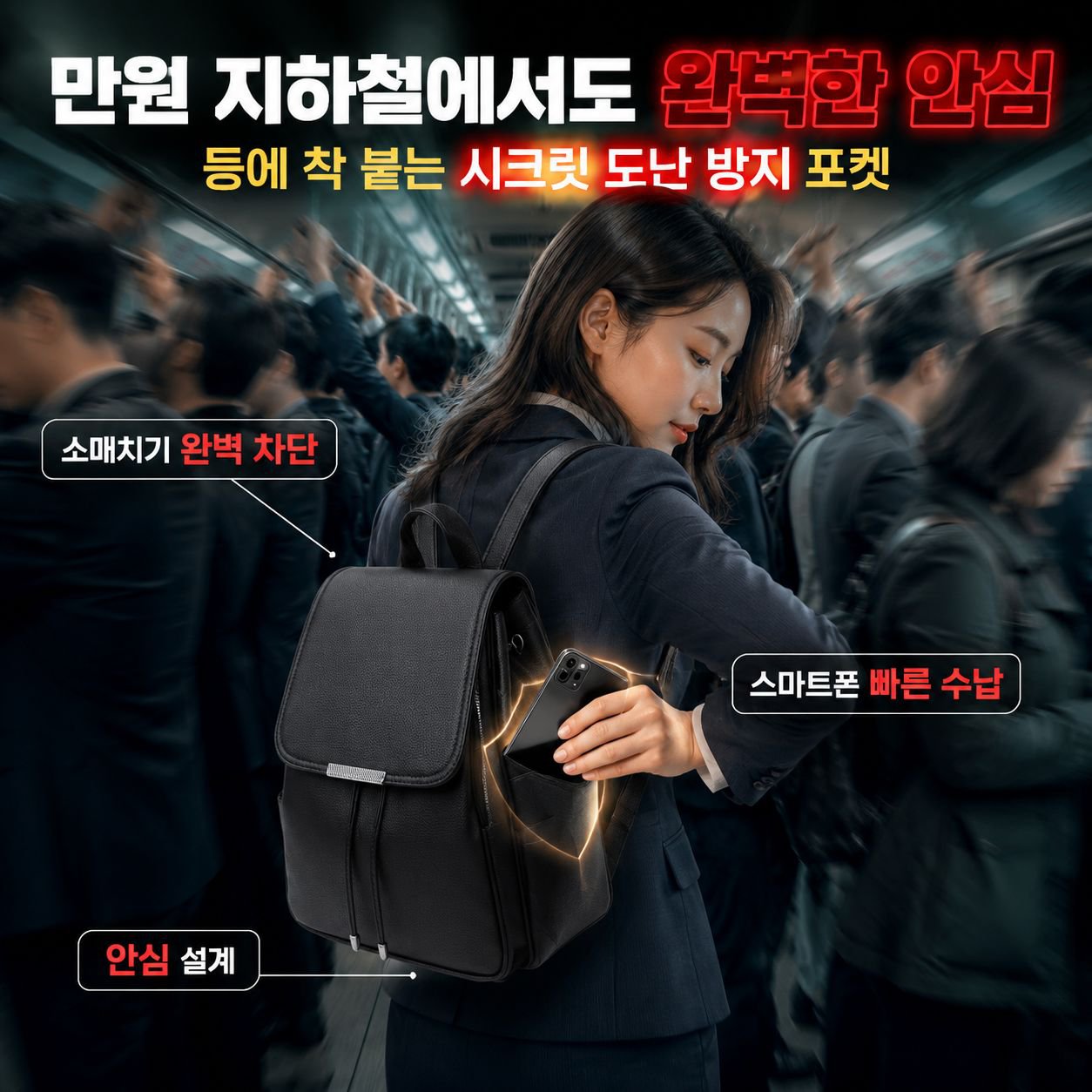 여성용 경량 대용량 백팩, 출근 학생 데일리 가방
