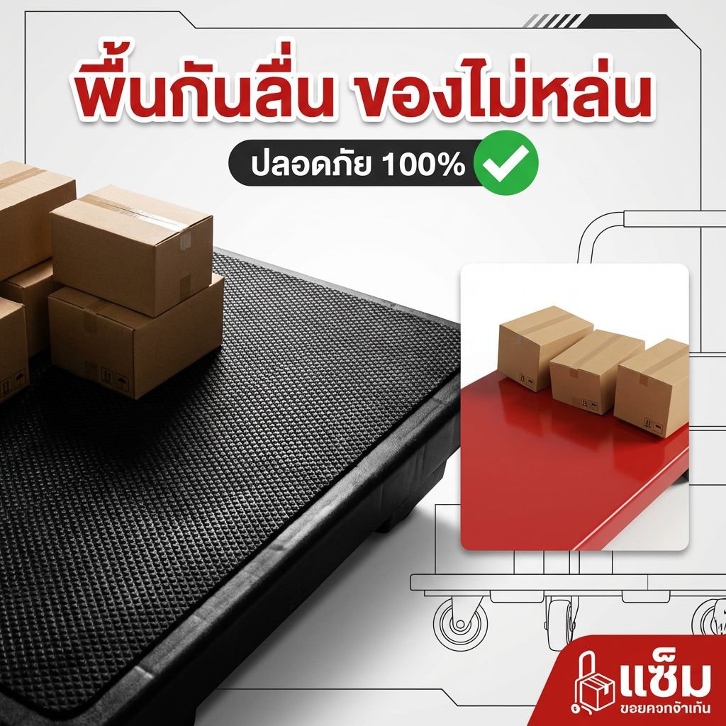 รถเข็นสำหรับขนของแบบเชื่อมต่อได้ พร้อมล้อหมุนรอบทิศทางเงียบสนิท