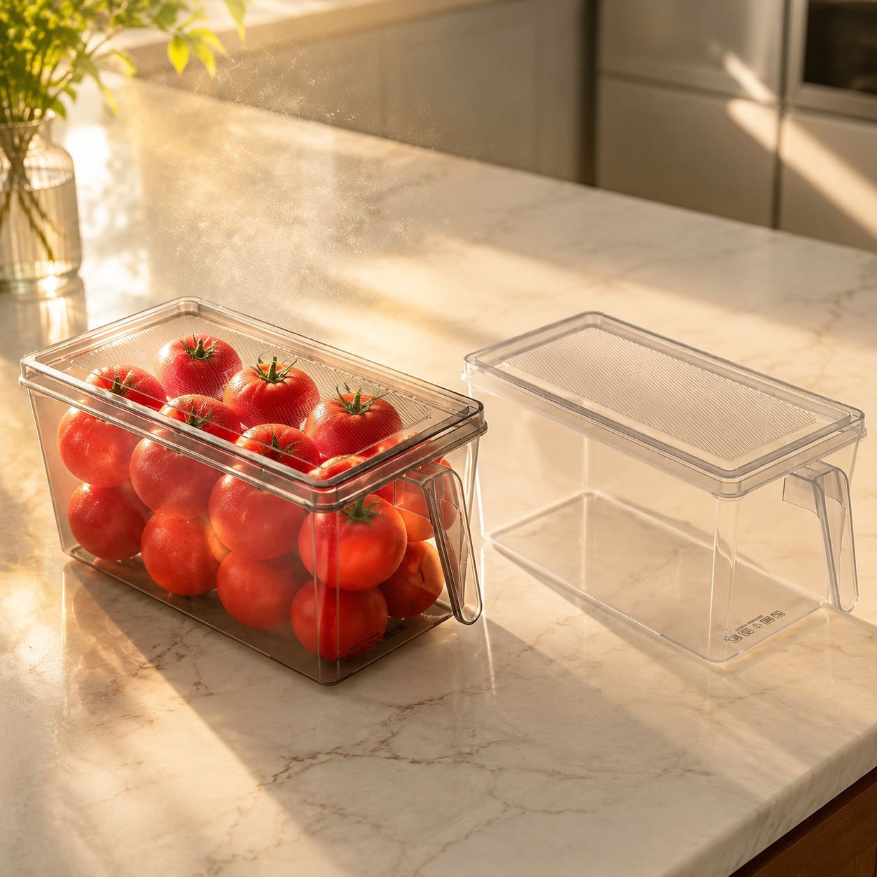 Easy-to-carry fridge organizer with ergonomic handle