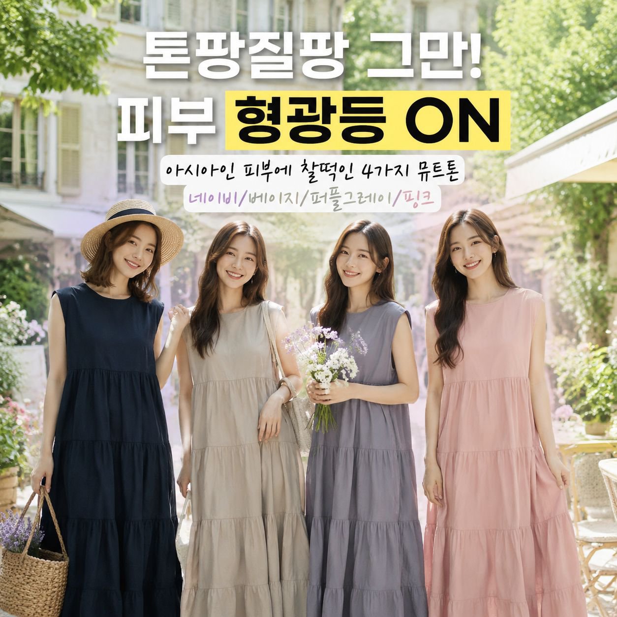  라운드넥 루즈핏 민소매 롱 드레스