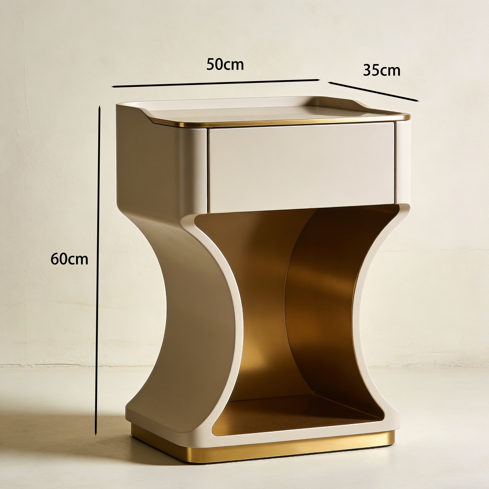 Contemporary bedside cabinet with sleek design