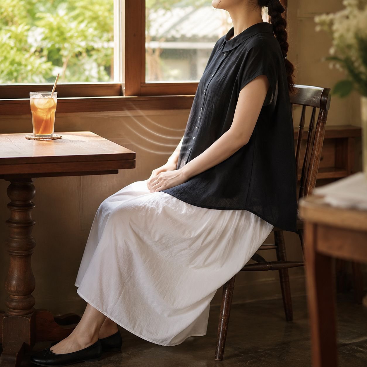 男女兼用カジュアルリネンシャツ