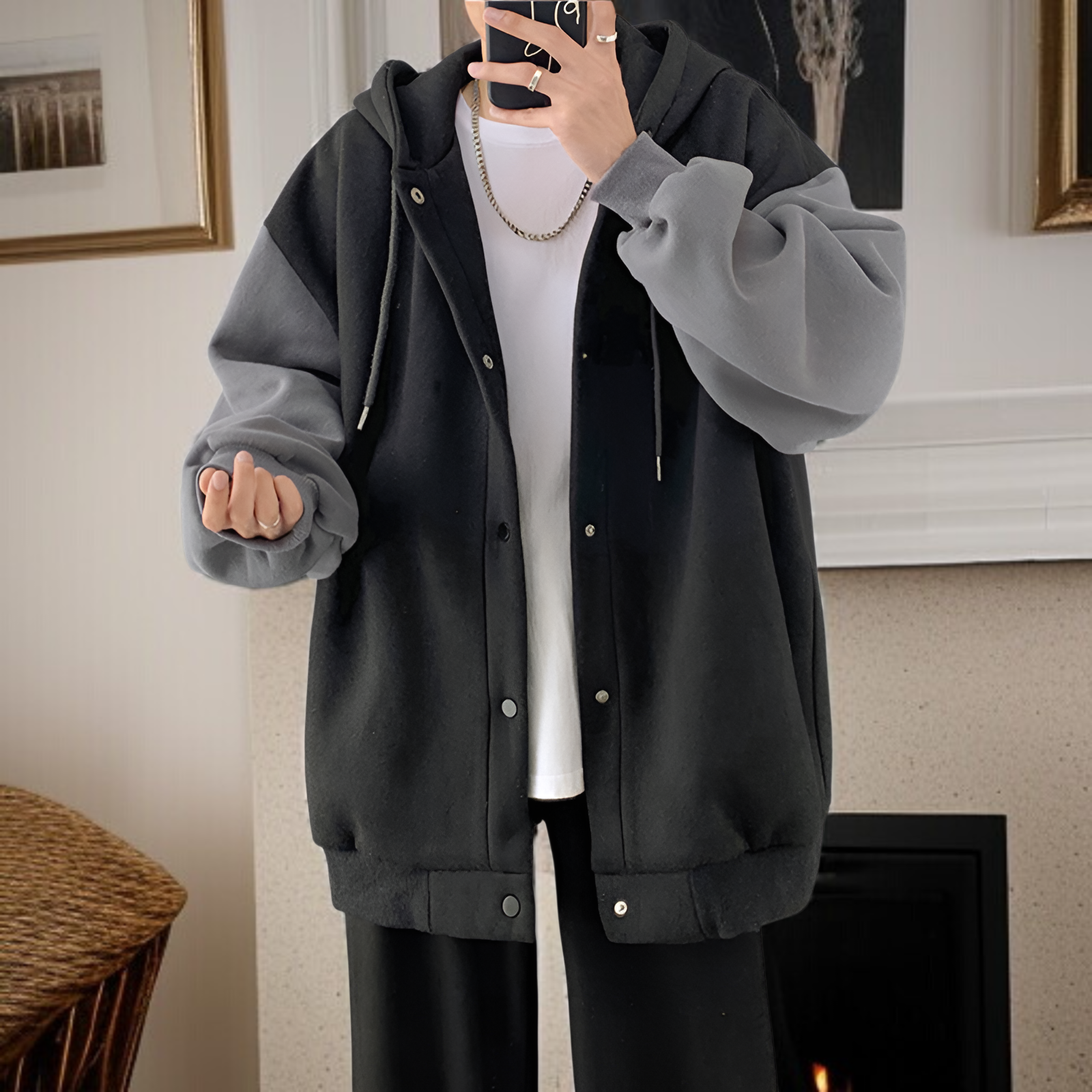 トレンディスプライシングジャケット秋冬ファッション