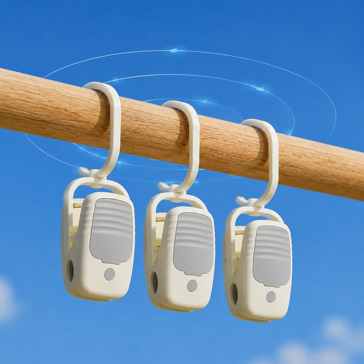 Anti-slip clothespin with hook hanging on bathroom rod